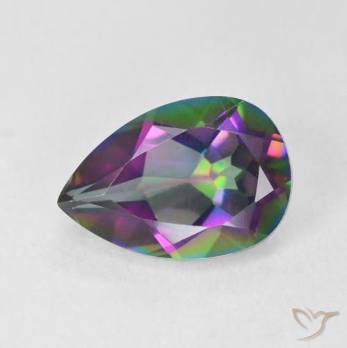 2.91ct Натуральный Многоцветный Мистический кварц, Форма груши, Чистота VVS
