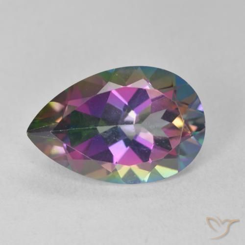 6.62ct Натуральный Многоцветный Мистический кварц, Форма груши, Чистота VVS