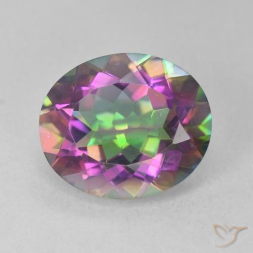 5.14ct Натуральный Многоцветный Мистический кварц, Овал, Чистота VVS