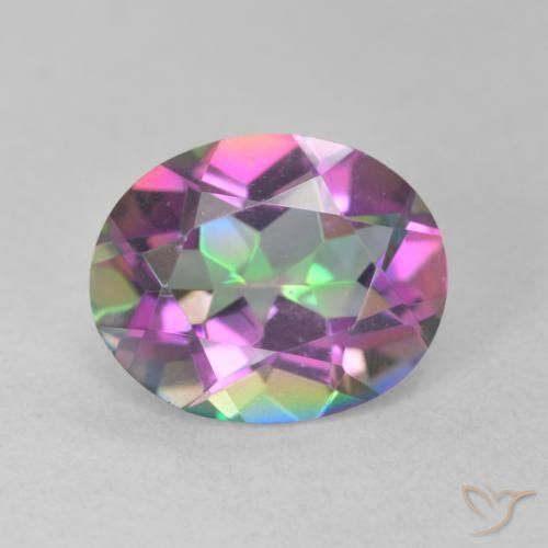 3.15ct Натуральный Многоцветный Мистический кварц, Овал, Чистота VVS