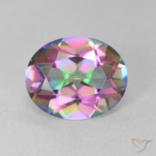 3.16ct Натуральный Многоцветный Мистический кварц, Овал, Чистота VVS