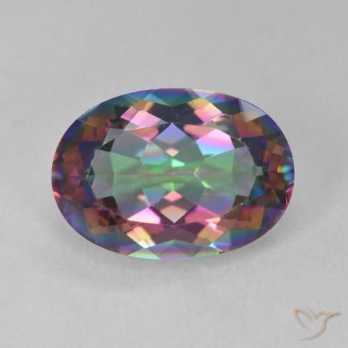5.64ct Натуральный Многоцветный Мистический кварц, Овал, Чистота VVS