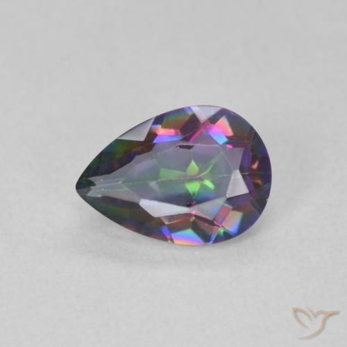 0.61ct Натуральный Многоцветный Мистический кварц, Форма груши, VVS-VS