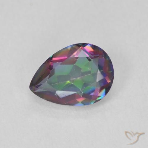 0.65ct Натуральный Многоцветный Мистический кварц, Форма груши, VVS-VS