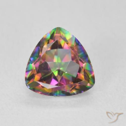 0.70ct Натуральный Многоцветный Мистический кварц, Триллион, Чистота VS