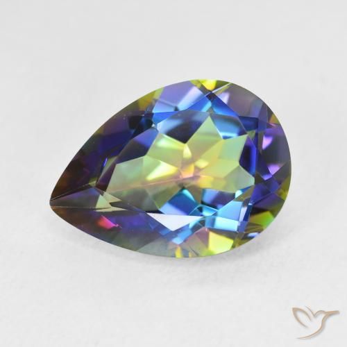 4.91ct Натуральный Многоцветный Мистический кварц, Форма груши, Чистота VVS