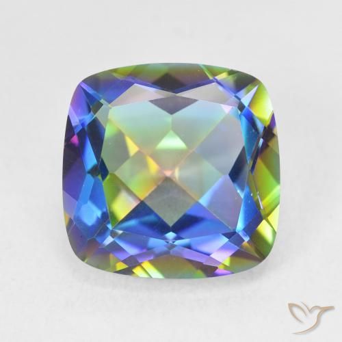 6.64ct Натуральный Многоцветный Мистический кварц, Подушка, Чистота VVS