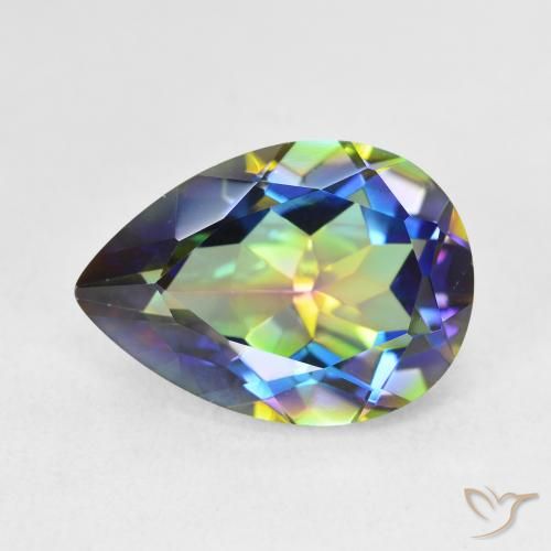 5.12ct Натуральный Многоцветный Мистический кварц, Форма груши, Чистота VVS