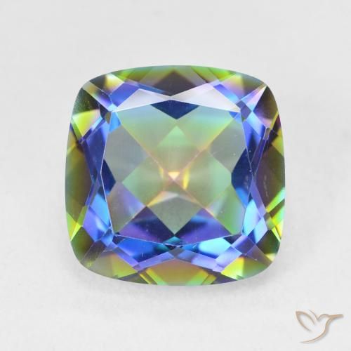 6.69ct Натуральный Многоцветный Мистический кварц, Подушка, Чистота VVS