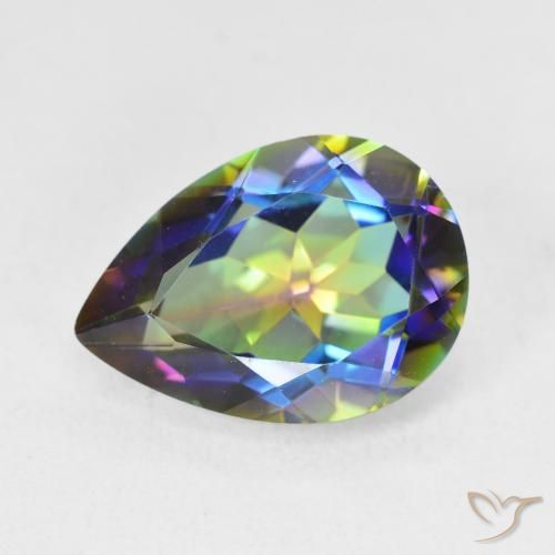 4.90ct Натуральный Многоцветный Мистический кварц, Форма груши, Чистота VVS