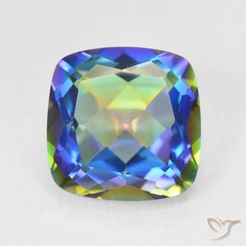 6.74ct Натуральный Многоцветный Мистический кварц, Подушка, Чистота VVS