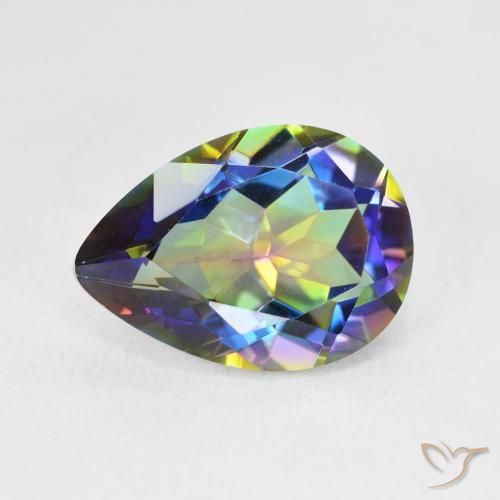 5.05ct Натуральный Многоцветный Мистический кварц, Форма груши, Чистота VVS