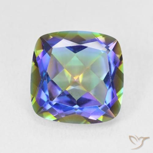 6.58ct Натуральный Многоцветный Мистический кварц, Подушка, Чистота VVS