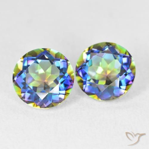 3.99 карата, натуральный Многоцветный Мистический кварц, Круглый, Чистота VVS