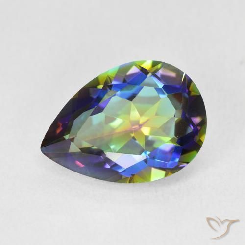 4.82ct Натуральный Многоцветный Мистический кварц, Форма груши, VVS-VS