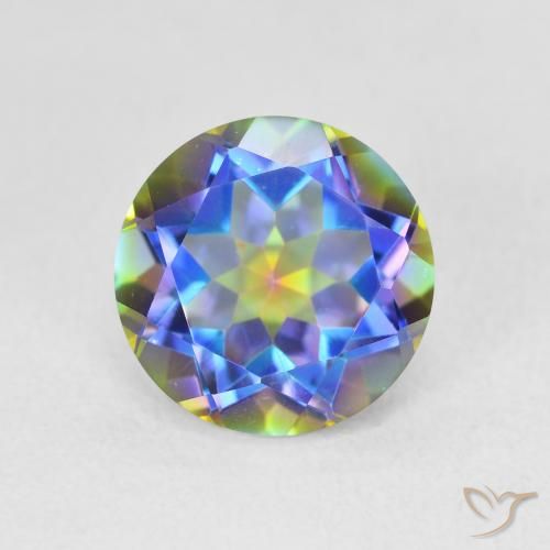 3.67ct Натуральный Многоцветный Мистический кварц, Круглый, VVS-VS