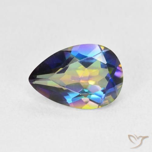 1.82ct Натуральный Многоцветный Мистический кварц, Форма груши, Чистота VS