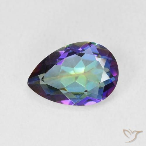 1.82ct Натуральный Многоцветный Мистический кварц, Форма груши, Чистота VS