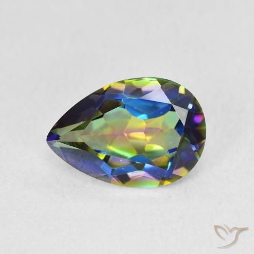 1.89ct Натуральный Многоцветный Мистический кварц, Форма груши, Чистота VVS