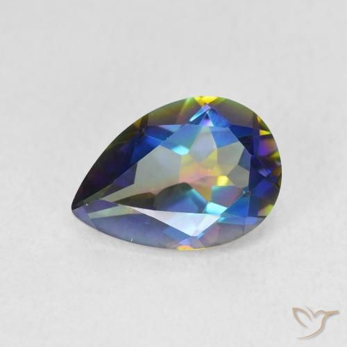 1.75ct Натуральный Многоцветный Мистический кварц, Форма груши, Чистота VVS