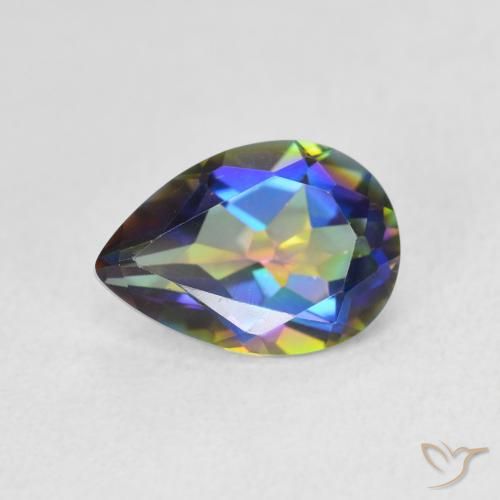 1.78ct Натуральный Многоцветный Мистический кварц, Форма груши, Чистота VVS