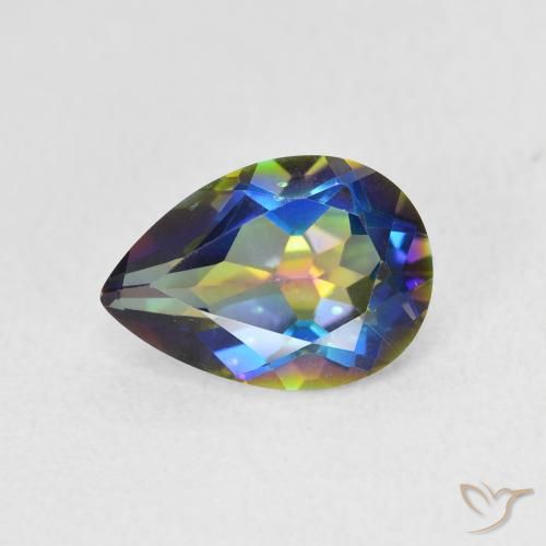 1.84ct Натуральный Многоцветный Мистический кварц, Форма груши, Чистота VVS