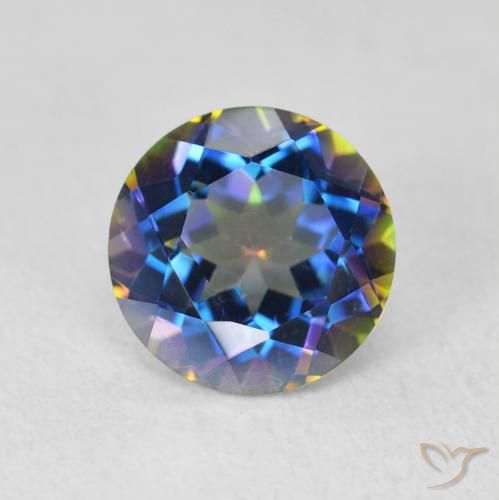 2.00ct Натуральный Многоцветный Мистический кварц, Круглый, Чистота VVS