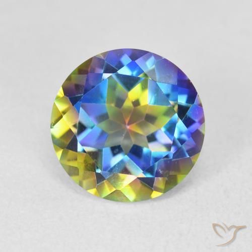 3.55ct Натуральный Многоцветный Мистический кварц, Круглый, Чистота VVS