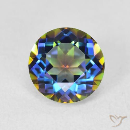 2.08ct Натуральный Многоцветный Мистический кварц, Круглый, Чистота VVS