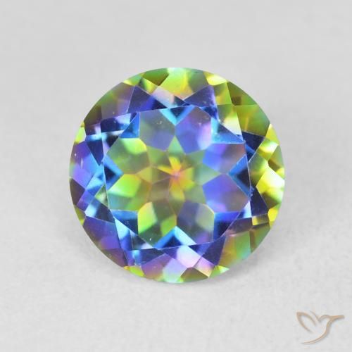 3.43ct Натуральный Многоцветный Мистический кварц, Круглый, Чистота VVS