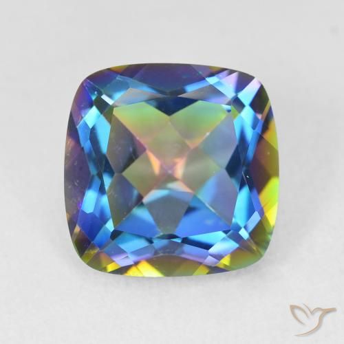 6.80ct Натуральный Многоцветный Мистический кварц, Подушка, Чистота VVS