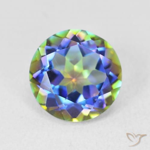 3.51ct Натуральный Многоцветный Мистический кварц, Круглый, Чистота VVS