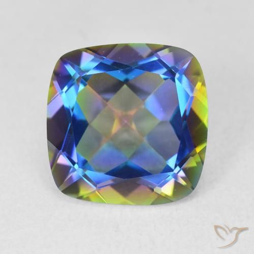 6.64ct Натуральный Многоцветный Мистический кварц, Подушка, Чистота VVS