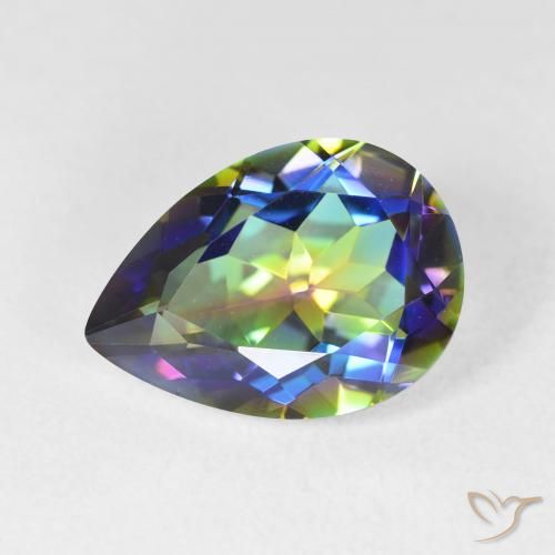 4.99ct Натуральный Многоцветный Мистический кварц, Форма груши, Чистота VVS