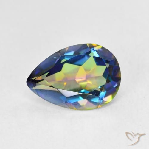 1.82ct Натуральный Многоцветный Мистический кварц, Форма груши, Чистота VVS