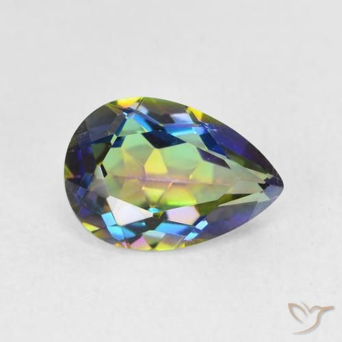 1.95ct Натуральный Многоцветный Мистический кварц, Форма груши, VVS-VS