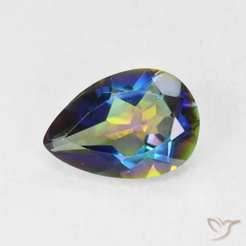 1.71ct Натуральный Многоцветный Мистический кварц, Форма груши, VVS-VS