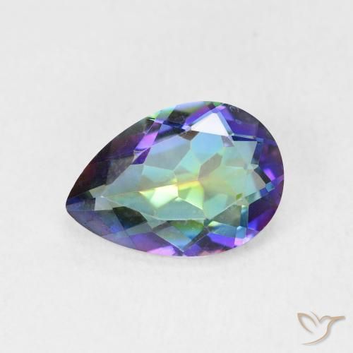 1.72ct Натуральный Многоцветный Мистический кварц, Форма груши, VVS-VS