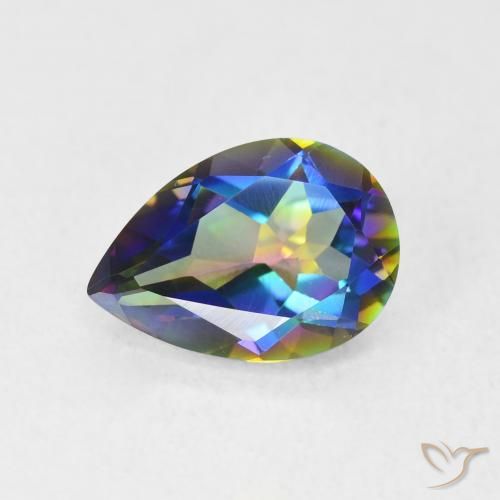 1.65ct Натуральный Многоцветный Мистический кварц, Форма груши, VVS-VS