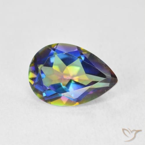 1.76ct Натуральный Многоцветный Мистический кварц, Форма груши, VVS-VS