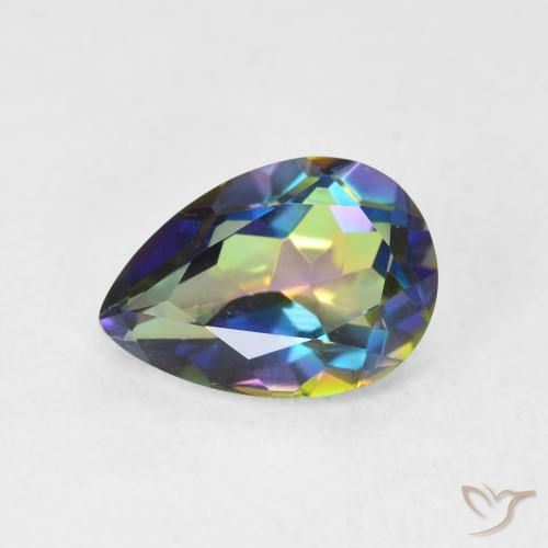 1.92ct Натуральный Многоцветный Мистический кварц, Форма груши, VVS-VS