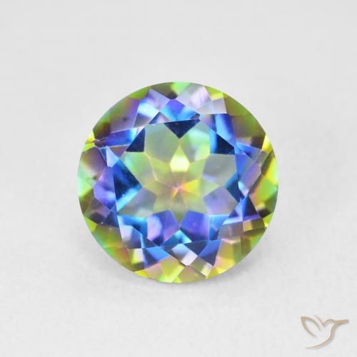 3.52ct Натуральный Многоцветный Мистический кварц, Круглый, VVS-VS
