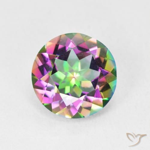 3.34ct Натуральный Многоцветный Мистический кварц, Круглый, VVS-VS