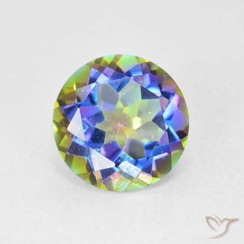 3.51ct Натуральный Многоцветный Мистический кварц, Круглый, VVS-VS
