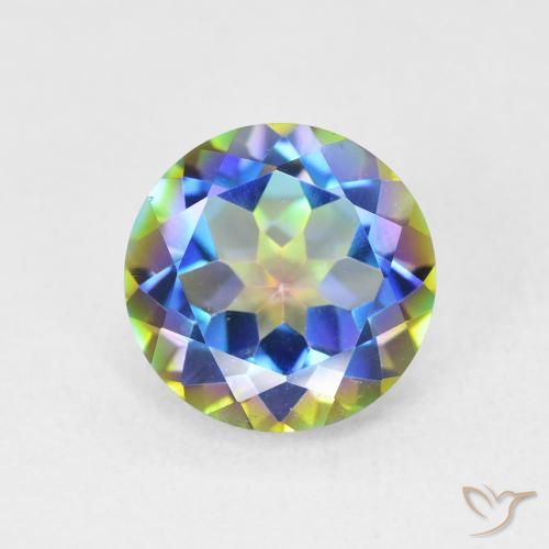 3.47ct Натуральный Многоцветный Мистический кварц, Круглый, VVS-VS