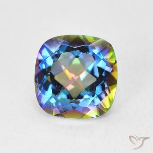 2.08ct Натуральный Многоцветный Мистический кварц, Подушка, VVS-VS