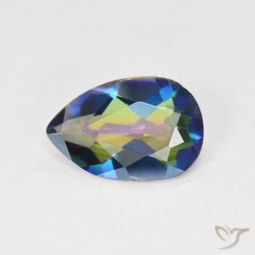 2.24ct Натуральный Многоцветный Мистический кварц, Форма груши, VVS-VS