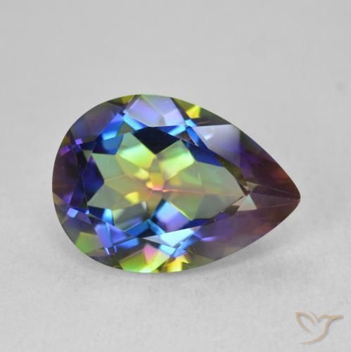 5.02ct Натуральный Многоцветный Мистический кварц, Форма груши, Чистота VVS
