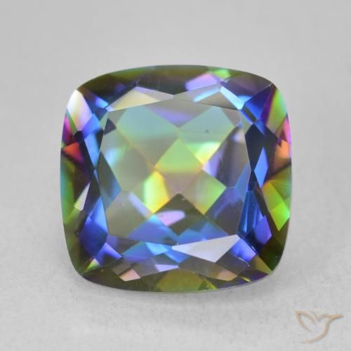 6.55ct Натуральный Многоцветный Мистический кварц, Подушка, Чистота VVS