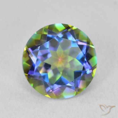 3.41ct Натуральный Многоцветный Мистический кварц, Круглый, Чистота VVS